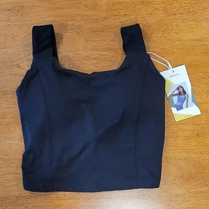 NWT low support twisted backless cropped tank top